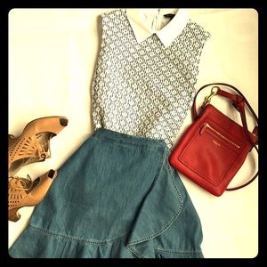 NWT Brooks Brothers Eyelet collared sleeveless top